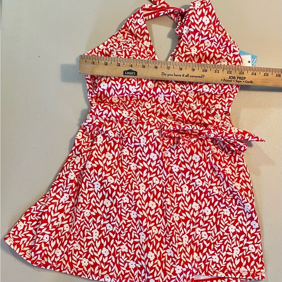 NWT Draper James Summer Picnic Faux Wrap Halter Small Swim Dress - Picture 4 of 9